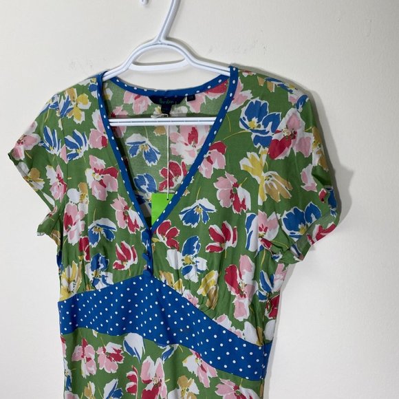 Boden Floral Polk a Dot Midi Dress NWT US 8 - Picture 2 of 5